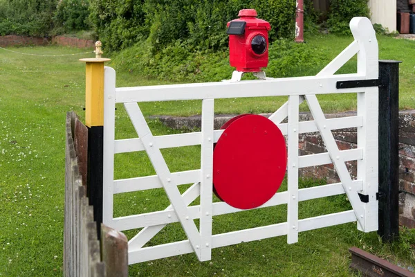 Bettisfield Clwyd Wales Julio Vista Una Antigua Puerta Cruce Ferroviario — Foto de Stock