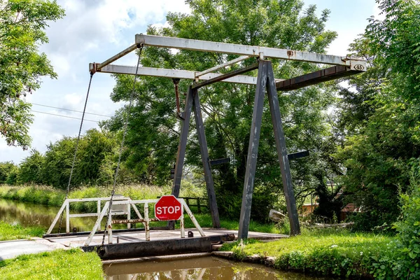 Whixall Shropshire Storbritannien Juli Swing Bridge Shropshire Union Canal Shropshire — Stockfoto