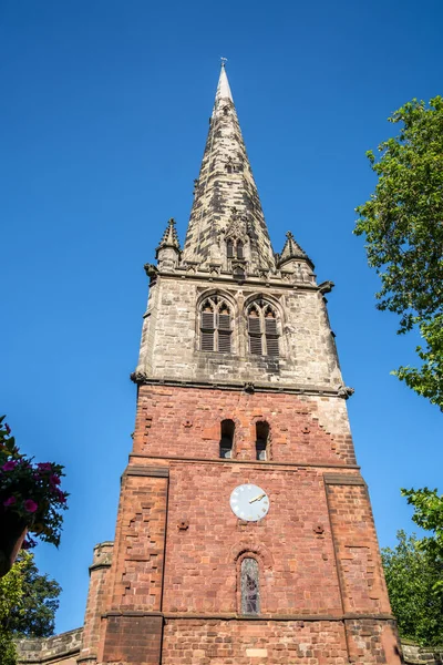 Shrewsbury Shropshire Storbritannien Juli Utsikt Över Marys Church Shrewsbury Shropshire — Stockfoto