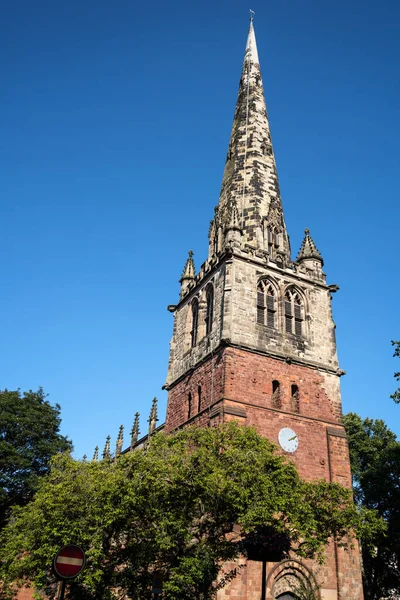 Shrewsbury Shropshire Storbritannien Juli Utsikt Över Marys Church Shrewsbury Shropshire — Stockfoto