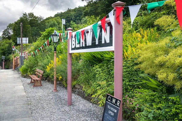 Berwyn Denbighshire Wales Juli Altes Bahnhofsschild Berwyn Wales Juli 2021 — Stockfoto