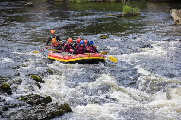 Berwyn Denbighshire Wales Juli Wildwasser Rafting Auf Dem Fluss Dee — Stockfoto