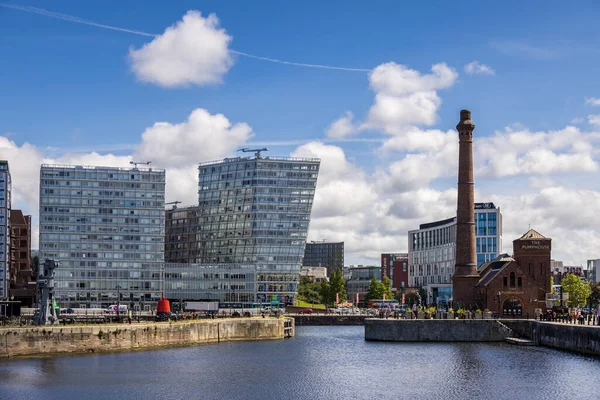 Liverpool Juli Oude Nieuwe Gebouwen Haven Liverpool Engeland Juli 2021 — Stockfoto