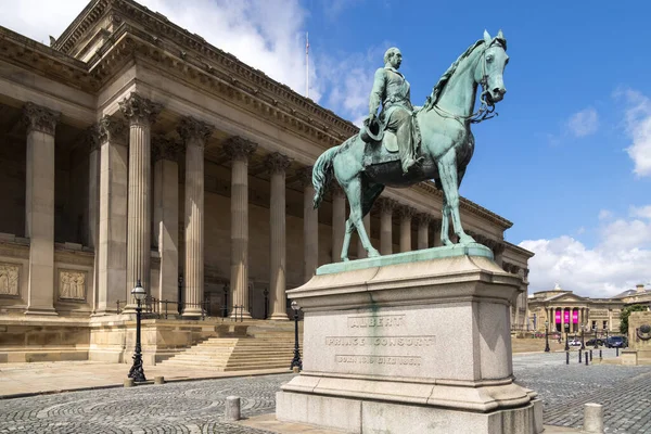 Liverpool Velká Británie Června Socha Alberta Prince Consort Georges Hall — Stock fotografie