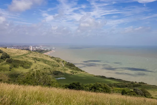 Blick Von Den South Downs Auf Eastbourne East Sussex — Stockfoto