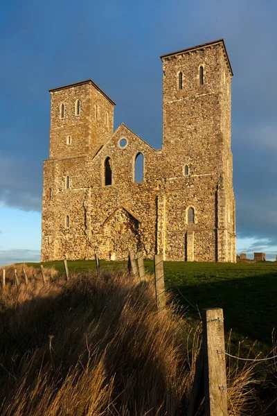 Reculver England Dezember Überreste Der Reculver Kirchtürme Die Winter Dezember — Stockfoto