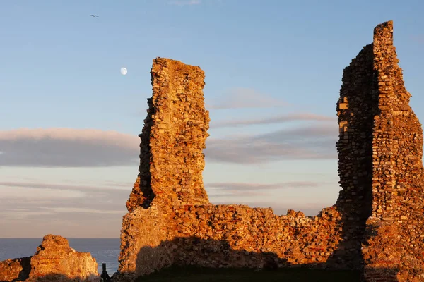 Reculver England December Remains Reculver Church Bathed Late Afternoon Sun — Stock Photo, Image