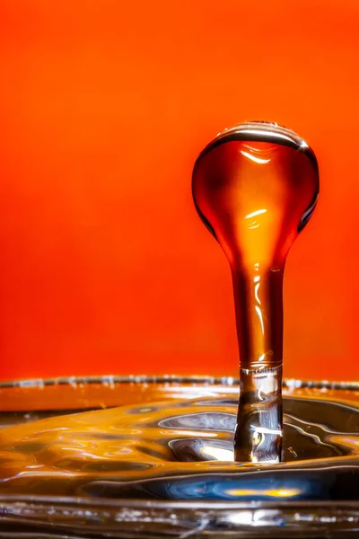 Water Droplet Orange Coloured Card — Stock Photo, Image