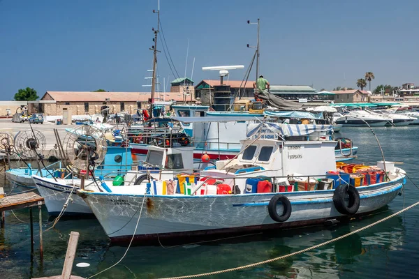 Paphos Cypern Grekland Juli Fiskebåtar Hamnen Paphos Cypern Den Juli — Stockfoto