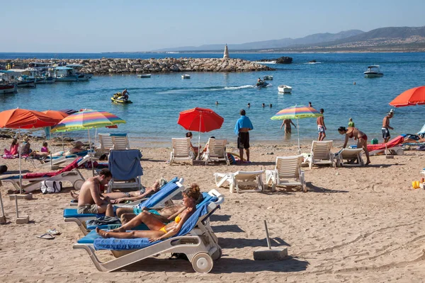 Cape Deprano Cyprus Griekenland Juli Strand Haven Bij Cape Deprano — Stockfoto