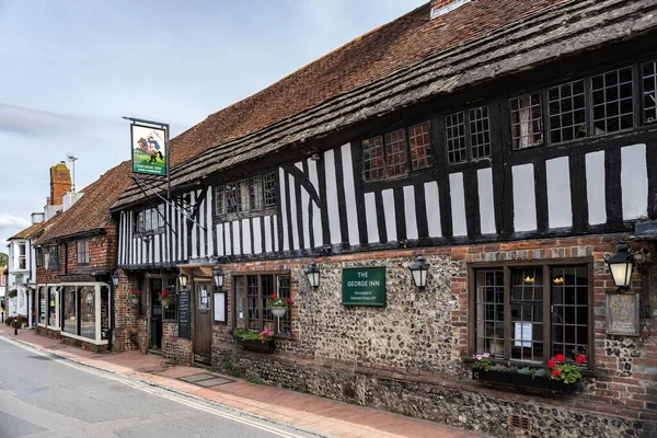 Alfriston Sussex September Blick Auf Das George Inn Alfriston East lizenzfreie Stockbilder