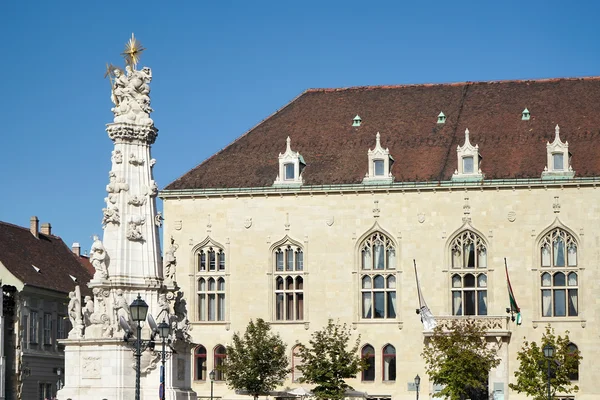 Columna Trinity y edificio en Budapest — Foto de Stock