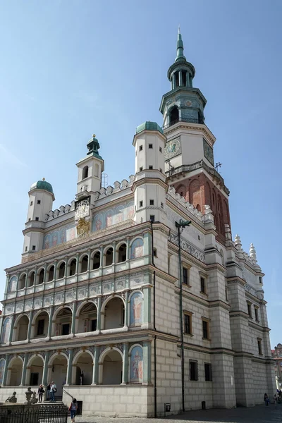 Wieży zegarowej ratusza w Poznaniu — Zdjęcie stockowe