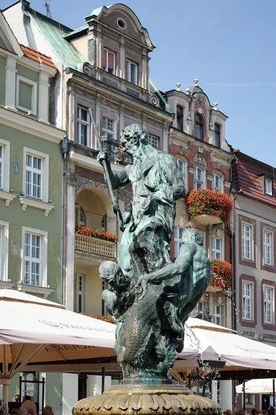 Fontän av Neptunus i Poznan — Stockfoto