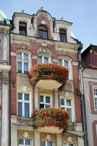 Red house in Poznan — Stock Photo, Image