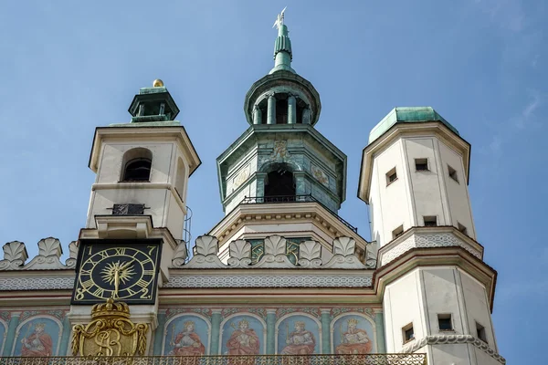 Belediye Binası Saat Kulesi Poznan — Stok fotoğraf