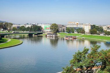 Krakow'daki Wawel Kalesi alanından görüntüleme