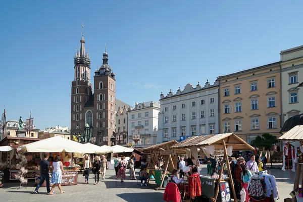 Главная рыночная площадь Кракова — стоковое фото