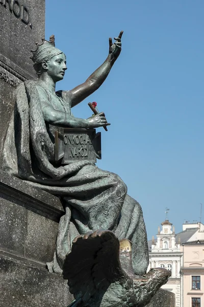 Adam Mickiewicz monument in Krakau — Stockfoto