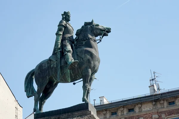 Estátua de Grunwald em Cracóvia — Fotografia de Stock