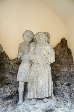 St James kilisede Rothenburg dışında üç adam heykeli