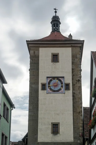 Gamla klocktorn i Rothenburg — Stockfoto