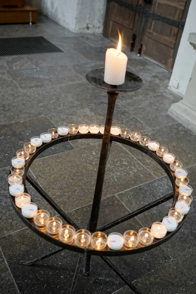 Candle stand in St James Chuch in Rothenburg — Stock Photo, Image