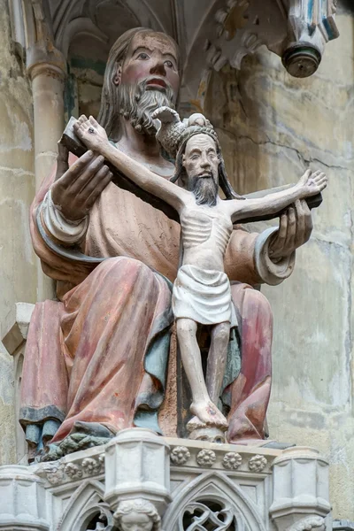Statue of Christ on the cross in St James Church in Rothenburg — Stock Photo, Image