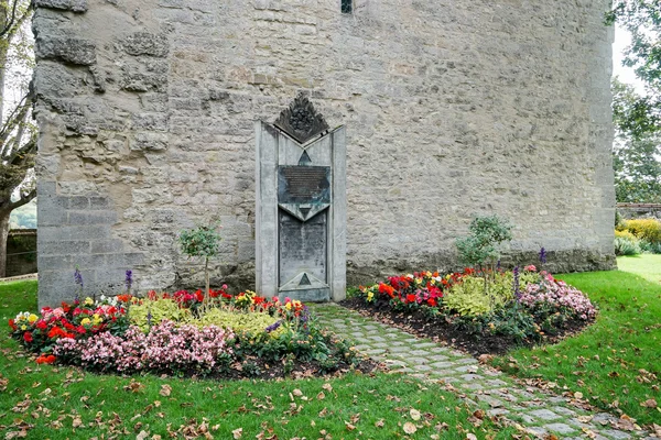 Pomník padlých Židů v zámeckých zahradách v Rothenburgu — Stock fotografie