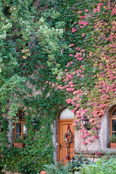 Restaurang dörren i slottsträdgården i Rothenburg — Stockfoto