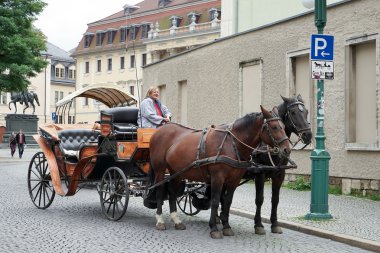Atlar ve Weimar arabada