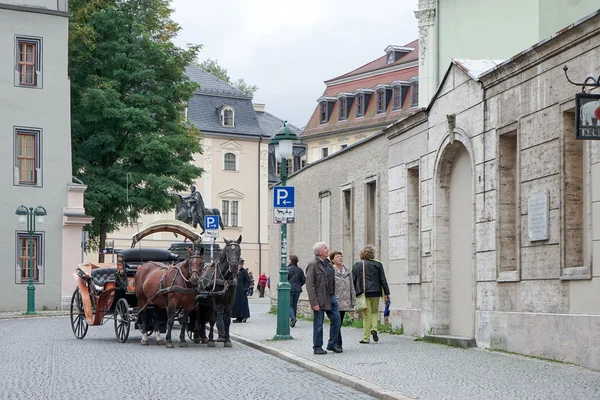 Hästar och vagn i Weimar — Stockfoto