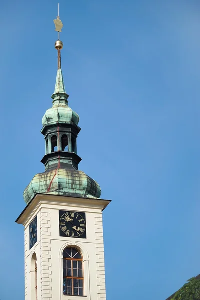Vista de uma torre no Klemintum em Praga — Fotografia de Stock