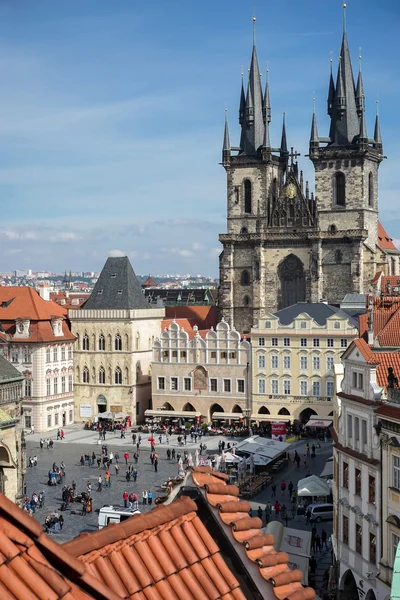 View towards Church of Our Lady before Tyn in Prague — Stock Photo, Image
