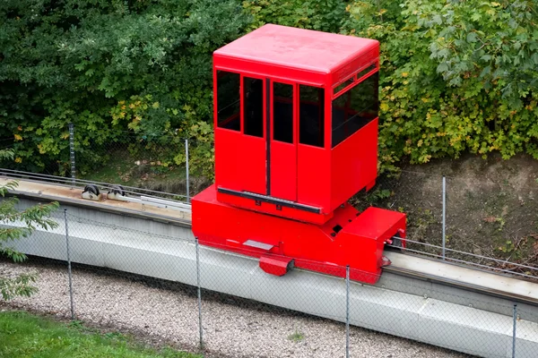 Red monorail carriage in Prague — Stock Photo, Image