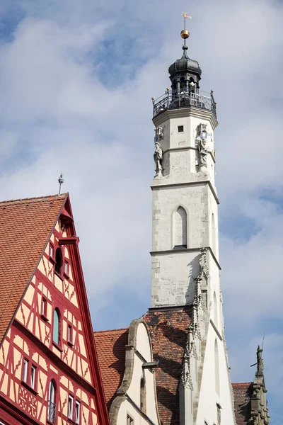 Gamla klocktorn i Rothenburg — Stockfoto