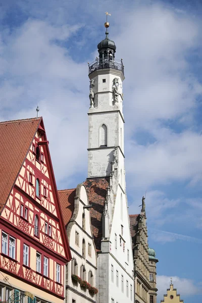 Old clock tower in Rothenburg — Stock Photo, Image