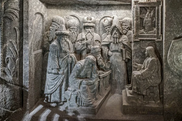 Kral Herod ve bilge adamlar Wieliczka tuz min tuz heykeli
