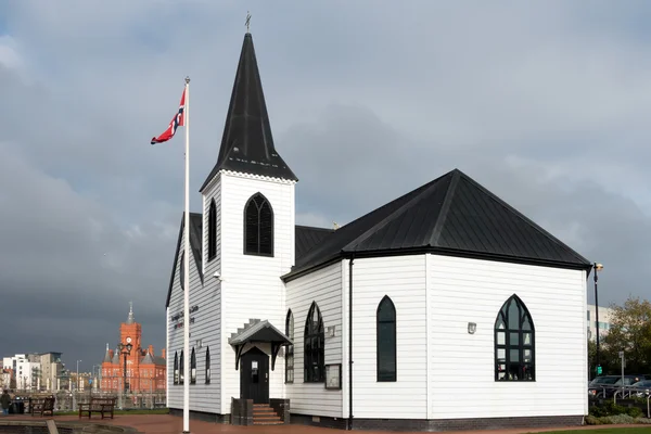 Ex Norwegian Church in Cardiff Bay — Stock Photo, Image