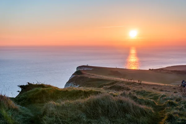 Pôr do sol em Beachey Head Eastbourne — Fotografia de Stock