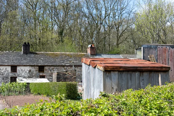 İronworker'ın Teras evlerde St Fagans National History Museum — Stok fotoğraf