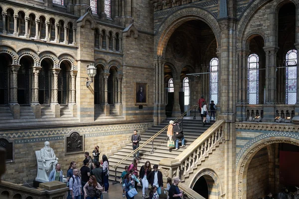 People on a staircase in the National History museum in London o — Stock Photo, Image