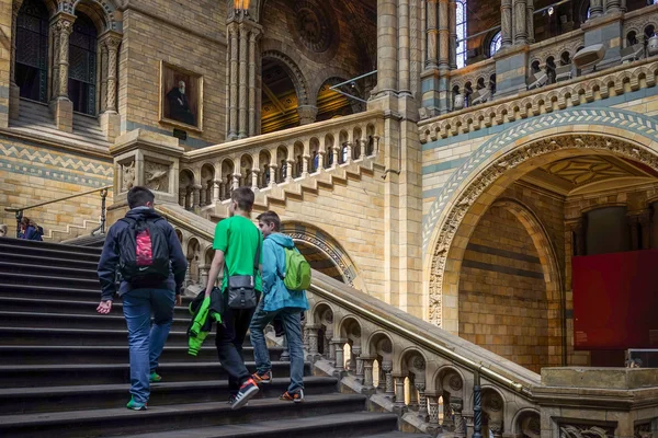 People on a staircase in the National History museum in London o — Stock Photo, Image