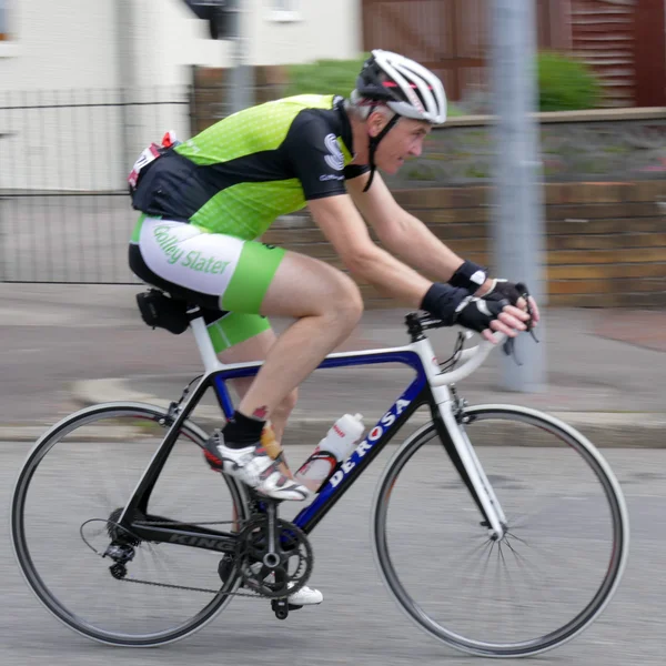 Cyclist participating in the Velethon Cycling Event in Cardiff W Royalty Free Stock Images