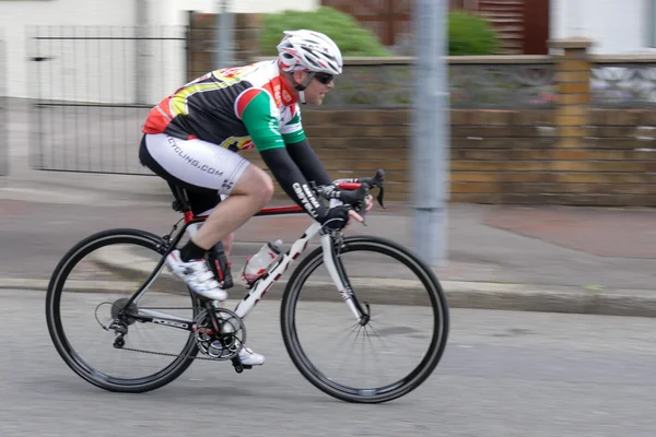 Cyclist participating in the Velethon Cycling Event in Cardiff W Royalty Free Stock Photos