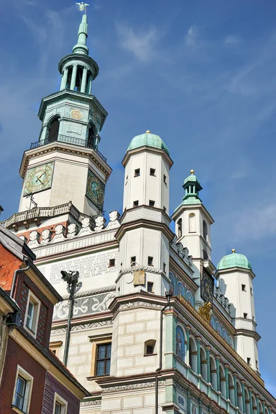 Town Hall Clock Tower in Poznan Poland on September 16, 2014 — Stock Photo, Image
