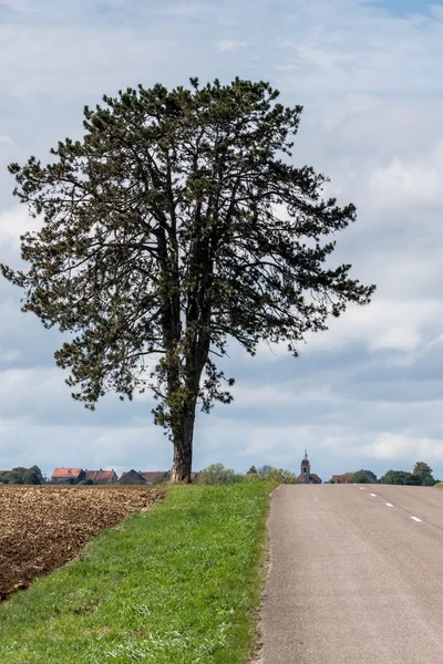 Blick über die Landschaft in Richtung Larret in der franche-comte re — Stockfoto