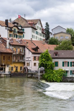 VALLORBE,/ EUROPE - SEPTEMBER 14: Orbe River flowing through Val