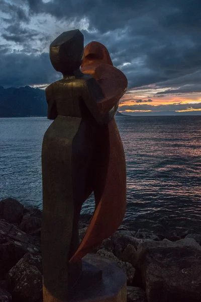 Montreux, schweiz / europa - september 14: moderne kunststatue — Stockfoto