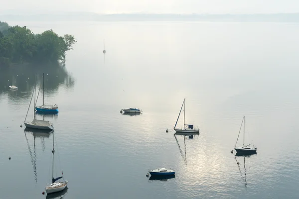 LESA, ITALY/ EUROPE - SEPTEMBER 17: Yachts in the early morning Stock Photo